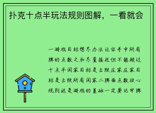 扑克十点半玩法规则图解，一看就会